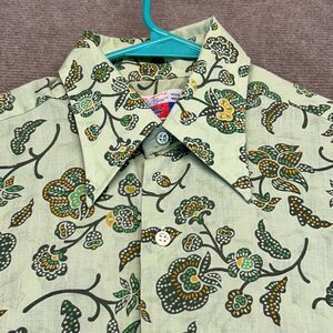 Vintage Sears Put-On Shop Shirt Women's Size 20 (14.5 Neck) Floral Button Up M/L